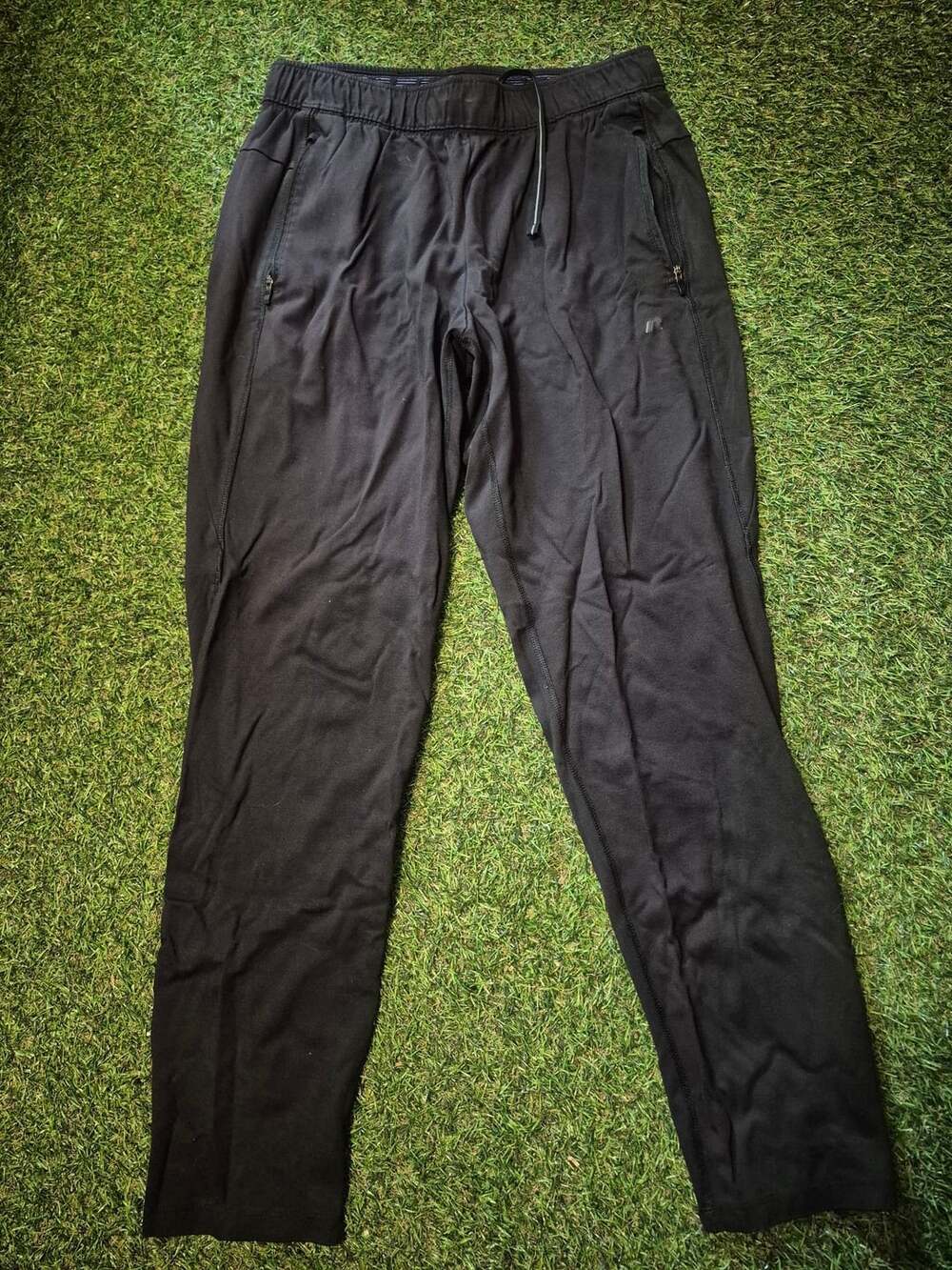 Russell Athletic Pants Size M (32-34) Black Zipper Pockets Joggers